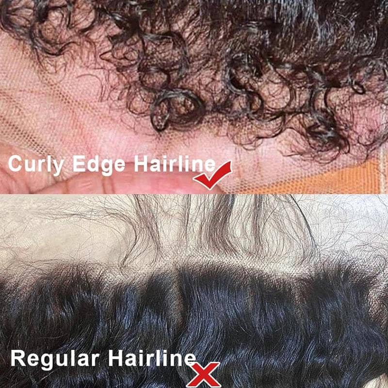 Ventilated Natural 4C Edges Water Wave 13X4/13x6 Transparent HD Lace Front Wig With Realistic Hairline