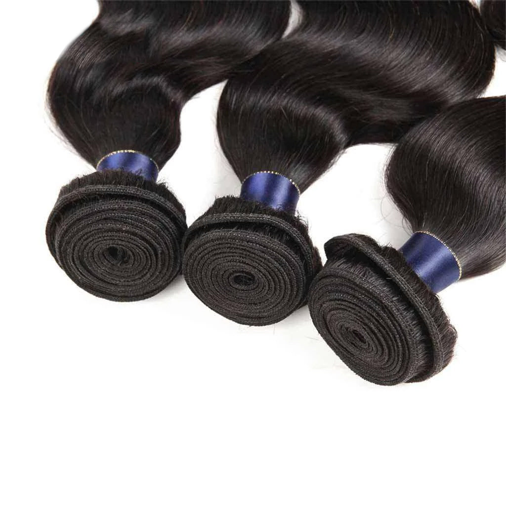 3 Bundles 9A Body Wave Human Hair Bundles Natural Color