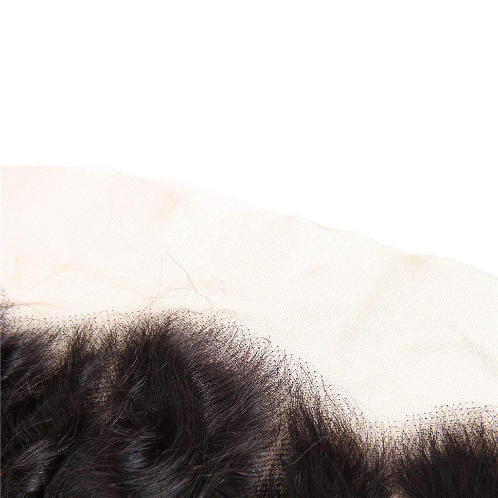 Deep Wave Hair Lace Frontal 13x4Inchs Natural Color 100% Human Hair