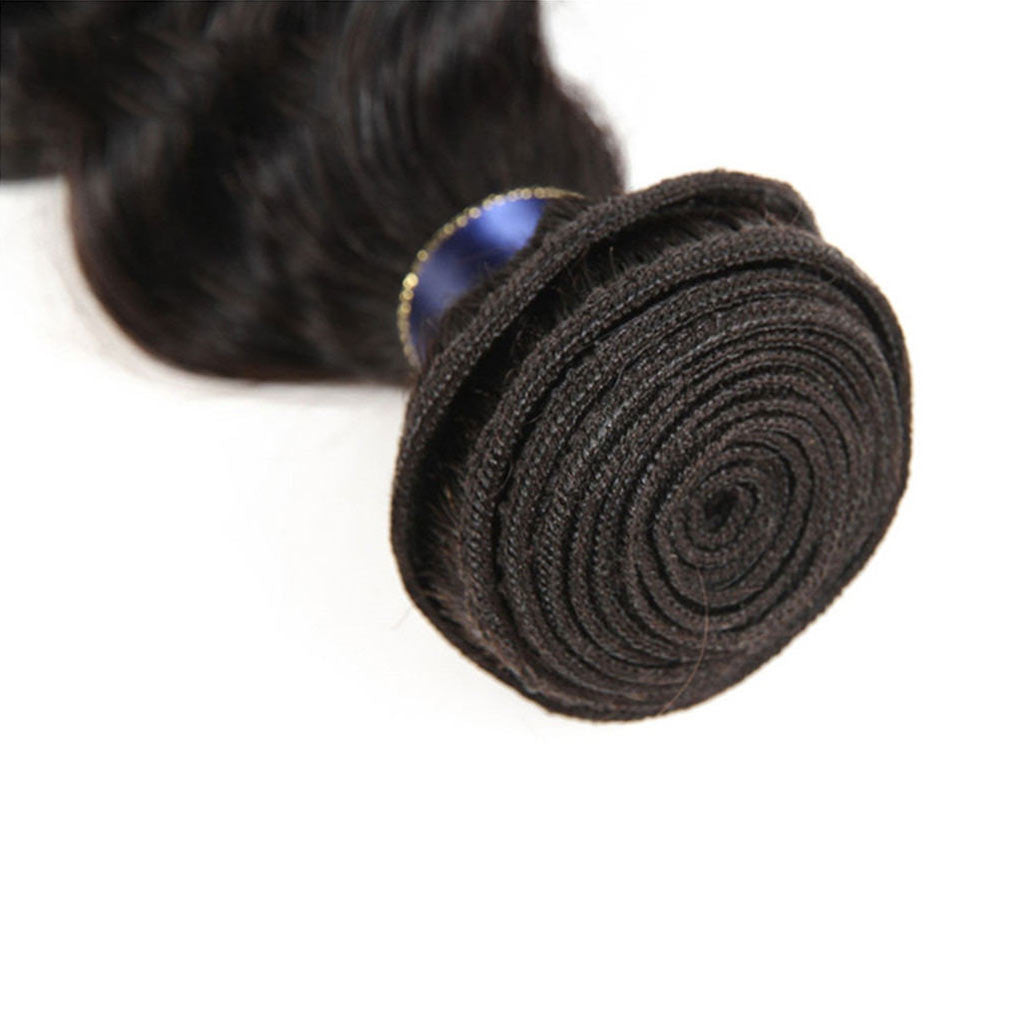 3 Bundles 10A Loose Deep Wave Virgin Hair Bundles Natural Color