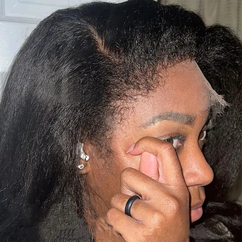 4C Hairline Wigs - 4x4 & 4x6 Lace Closure Kinky Straight with Realistic Hairline Human Hair Wig with Natural 4C Curly Baby Hair
