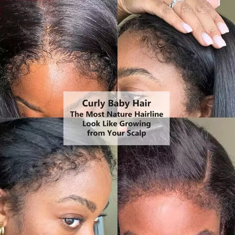 4C Hairline Wigs - Kinky Curly 4x4 & 4x6 Lace Closure with Realistic Hairline Human Hair Wig with Natural 4C Edges