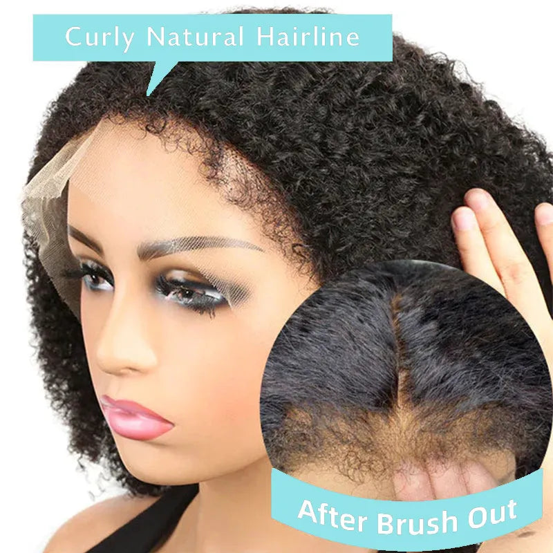4C Hairline Wigs - Kinky Curly 4x4 & 4x6 Lace Closure with Realistic Hairline Human Hair Wig with Natural 4C Edges
