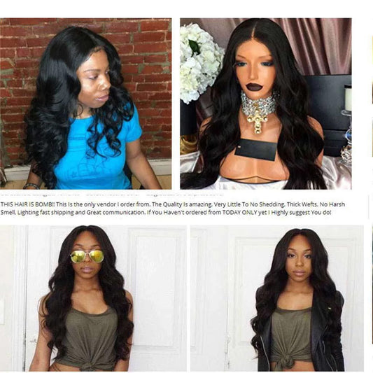 3 Bundles 9A Body Wave Human Hair Bundles Natural Color
