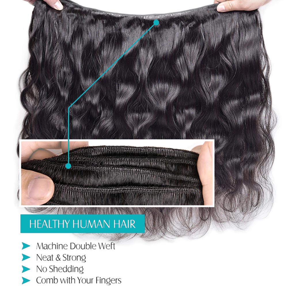 4 Bundles 10A Body Wave Brazilian Human Hair Bundles Natural Color
