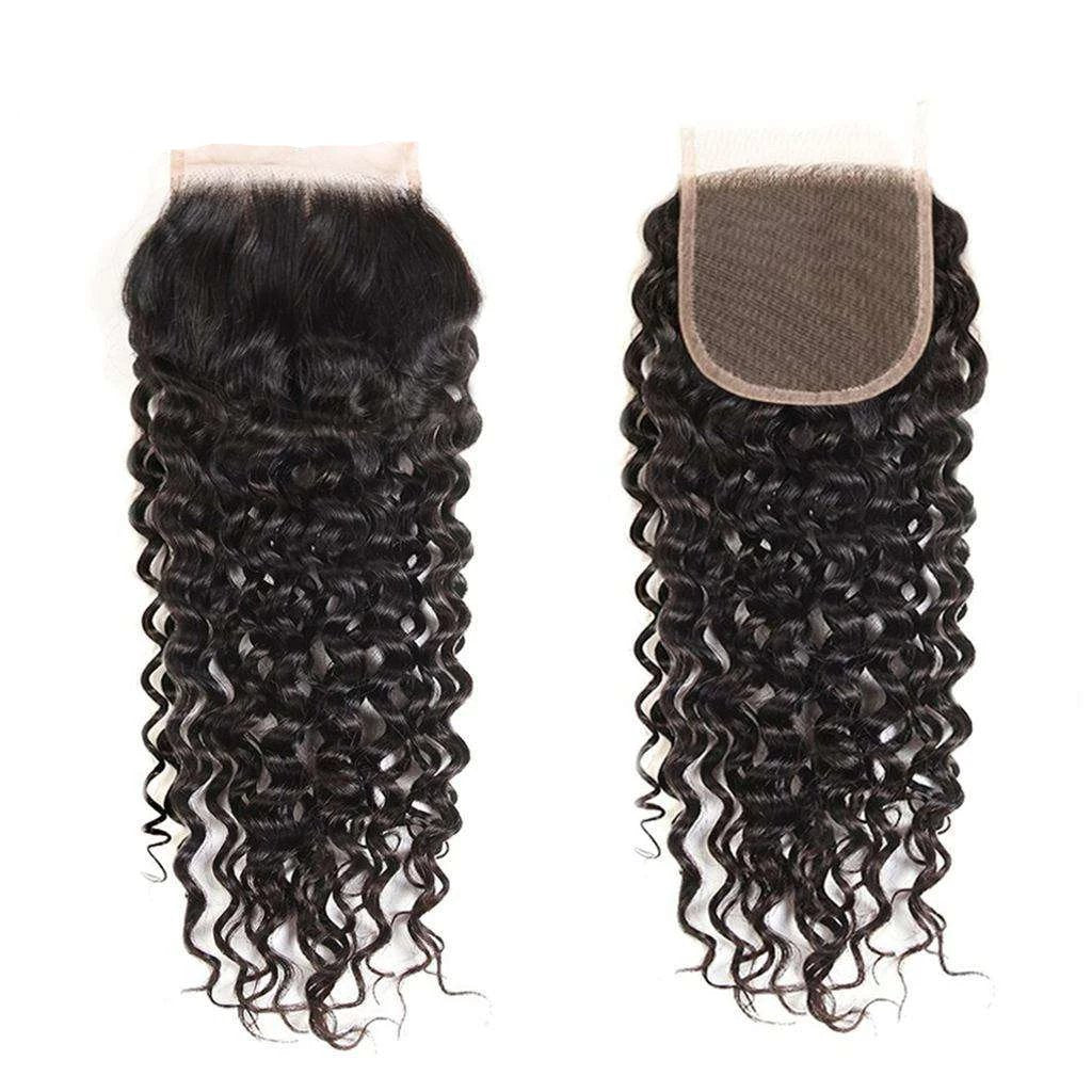 Water Wave 3 Bundles with Closure Ashimary 10A Brazilian Human Hair Natural Color