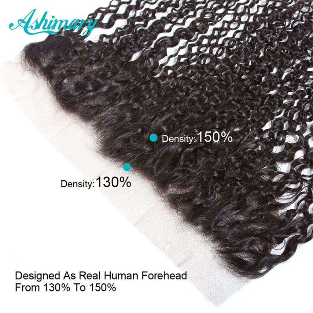 13x4 HD Transparent Lace Frontal Water Wave Natural Color Hair