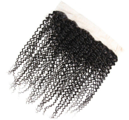 13x4  Lace Frontal Kinky Curly Human Hair Natural Color