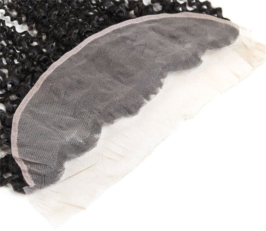 13x4  Lace Frontal Kinky Curly Human Hair Natural Color