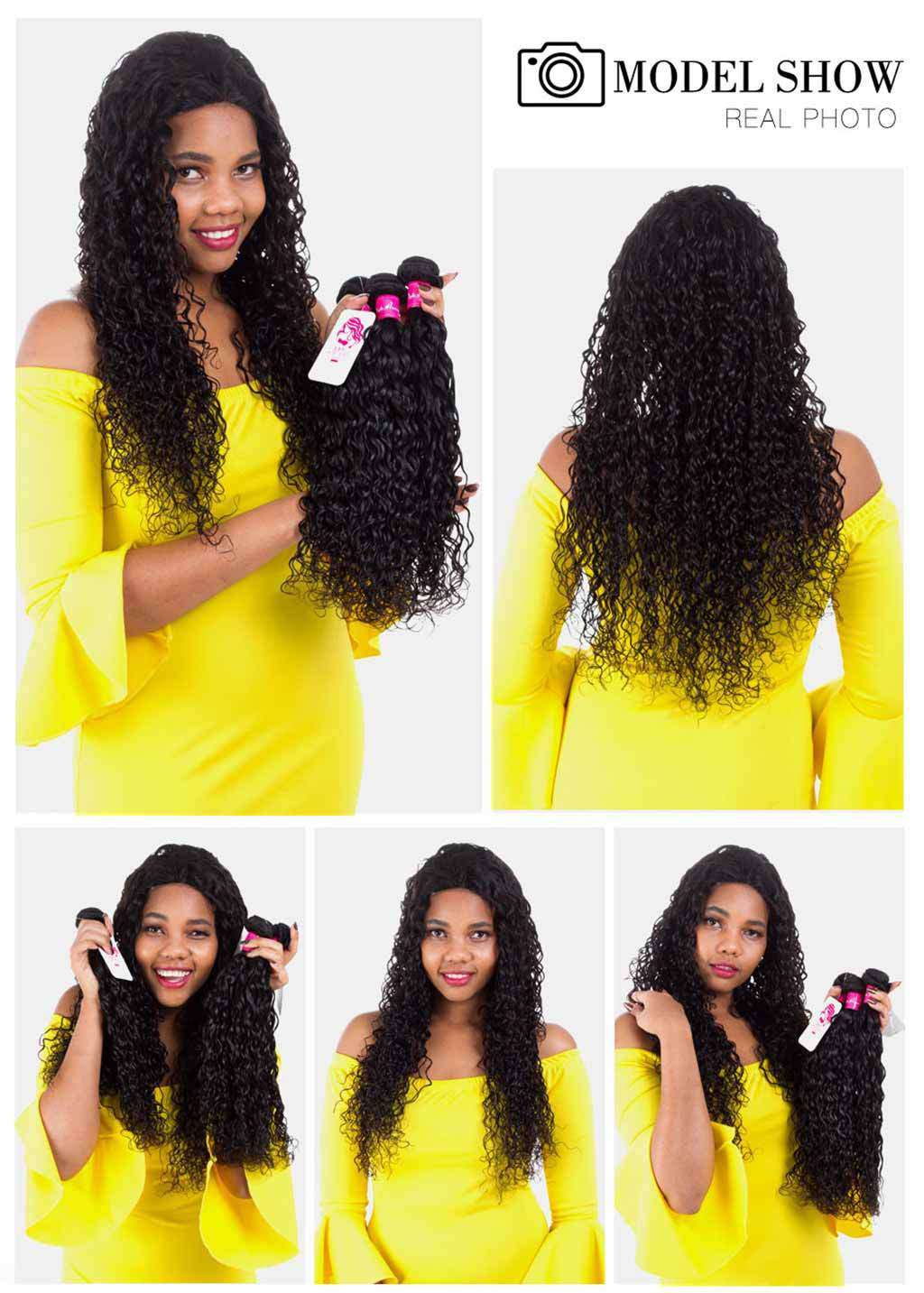 Bundles 9A Water Wave Human Hair Bundles Natural Color
