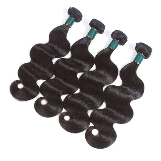 4 Bundles 10A Body Wave Brazilian Human Hair Bundles Natural Color