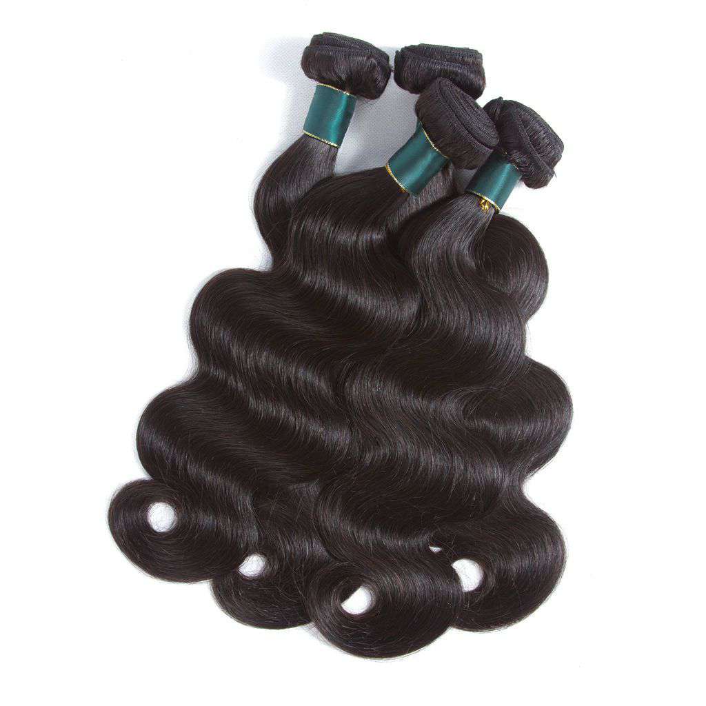 4 Bundles 10A Body Wave Brazilian Human Hair Bundles Natural Color