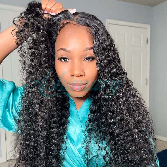 Put On & Go Pre Cut Lace Deep Wave Glueless Ready to Wear Wig with Pre Plucked Hairline & Bleached Knots