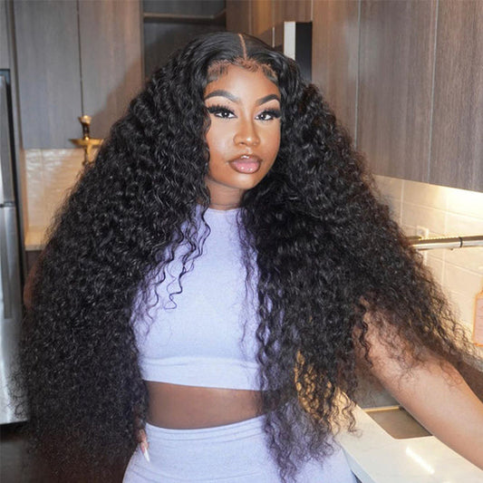 13x4 Transparent HD lace Front Wigs Deep Wave Human Hair 180% 250% Density Ashimary