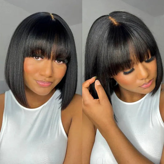 BOGO Ashimary Bangs Bob Wig With Minimalist Undetectable Lace