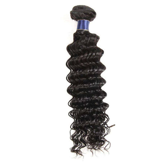 3 Bundles 10A Deep Wave Human Hair Bundles Natural Color