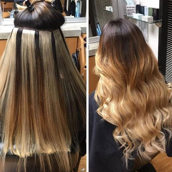 Tape In Extensions for Black Hair Ashimary Human Hair Extensions 100g/ 40Pcs